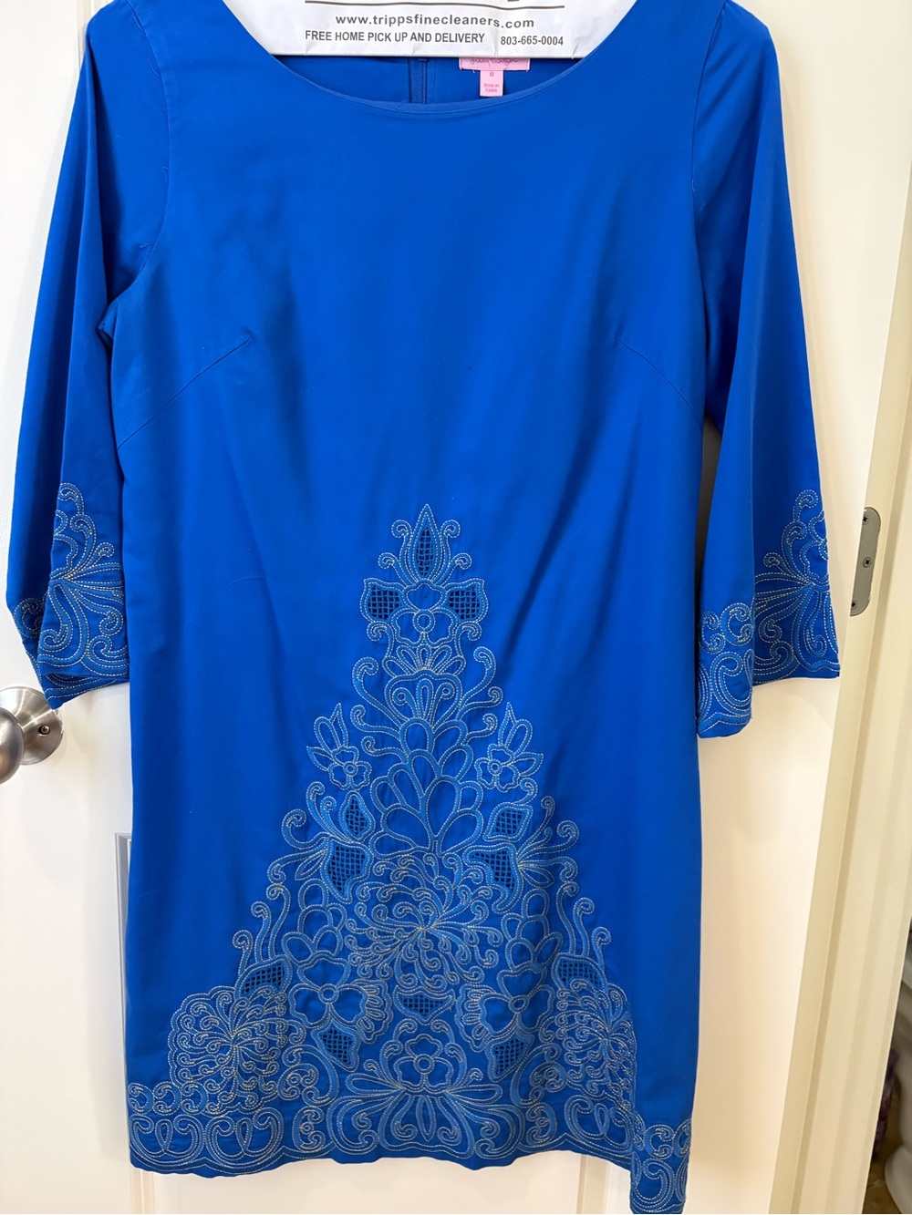 Lilly Pulitzer Royal Blue Embroidered Midi Dress